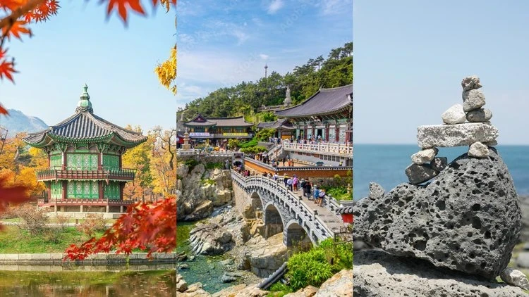Seoul, Busan, and Jeju Island Scenery Image